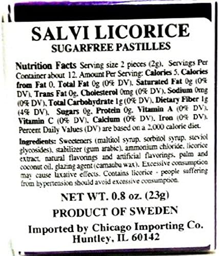 Läkerol Licorice Sugar Free Pastilles (4 Pack/Boxes) Imported Swedish Licorice (Salvi)