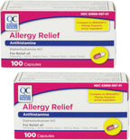 Quality Choice Allergy Relief Antihistamine Medicine 100 Capsules Each (2)
