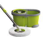 Spin Mop and Bucket Set Spin Mop Bucket with Wringer Set, Stainless Steel Adjustable Handle, for Home Kitchen Floor Cleaning Microfiber Spin Mop
