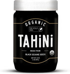 Organic Black Tahini Paste 16 oz (1lb) - Black Sesame Paste - USDA Certified, Kosher, Gluten Free Tahini Sauce - Creamy Tahini Organic with Hulled Sesame Seeds for Dressigns, Dips, Spreads & Hummus - The Holly Tree