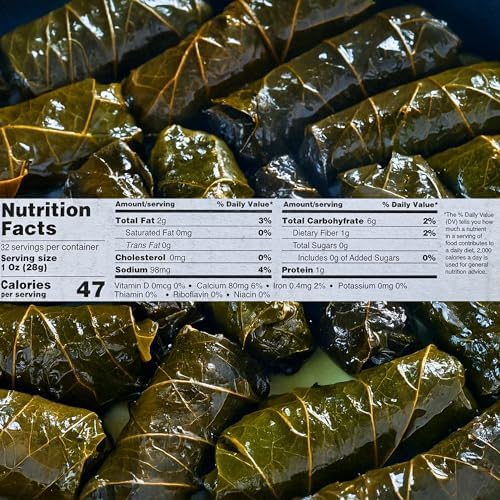 Golden Harvest Stuffed Grape Leaves 32oz (2 LB), Olive Oil Based Prepared Food, Gluten Free Healthy Dolmas Stuffed Vine Leaves in BPA Free Containers,
