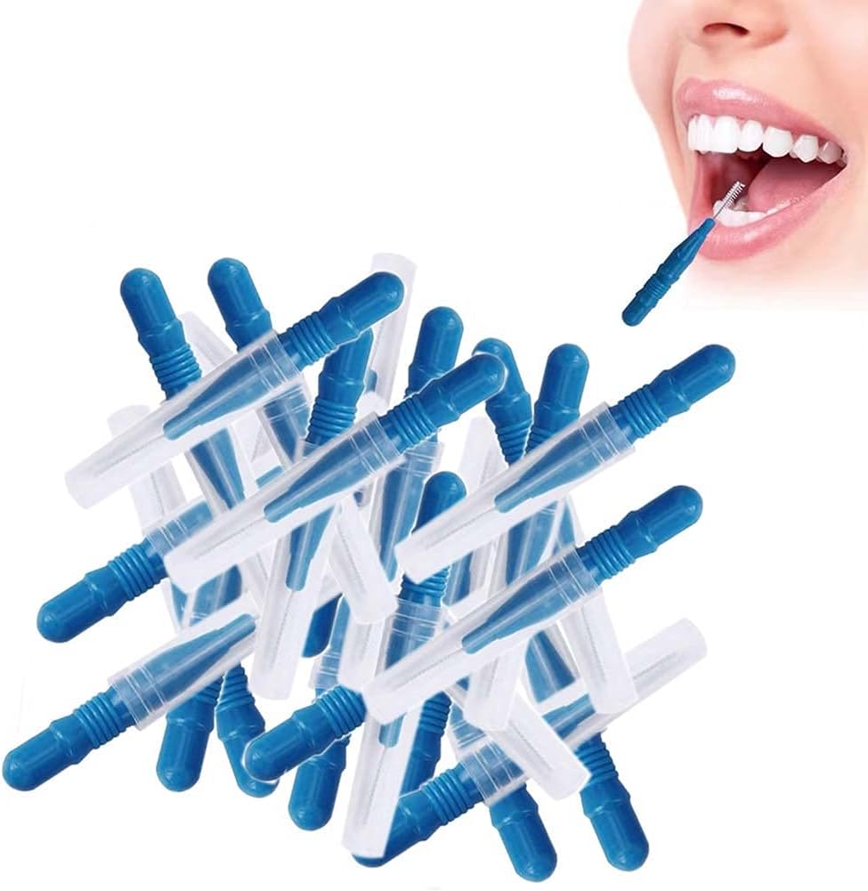 BlingKingdom 50pcs Soft Interdental Brush Teeth Dental Picks Floss Brush Refill Flosser Toothpick Cleaners Cleaning Tool - Blue