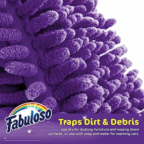 Fabuloso Microfiber Cleaning Mitt Glove, Lint-Free Scratch-Free Dusting and Washing for Furniture, Blinds, Baseboards, Shelves and Car Interior, One Size Fits All, Purple, 1 Count