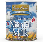Country Cream 100% Real Instant Nonfat Powdered Milk 2.8 Lb Pantry Staple Dry Milk powder for Baking, Drinking & Coffee Substitute For Liquid Milk Rich in Protein Shelf Stable Made in USA Pack of 1