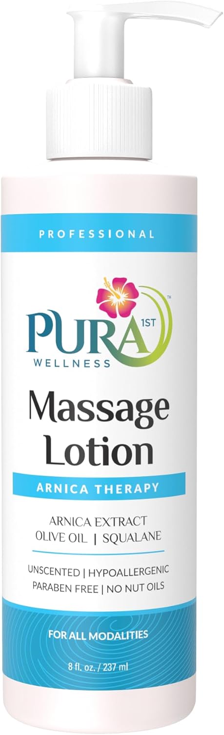 Arnica Therapy 8 Fl oz Massage Lotion, Arnica Extract, Professional, Massage Therapy, Deep Tissue, Unscented, Hypoallergenic, Natural Ingredients, Skin Hydrating, Moisturizing, for Bruising