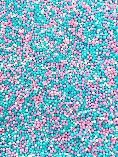 Baby Shower Boy Girl Gender Reveal Pink Blue White Bake in Sprinkle On Confetti Dessert Decoration Toppings for Cake Cookie Cupcake IceCream Donut (Gender Reveal)