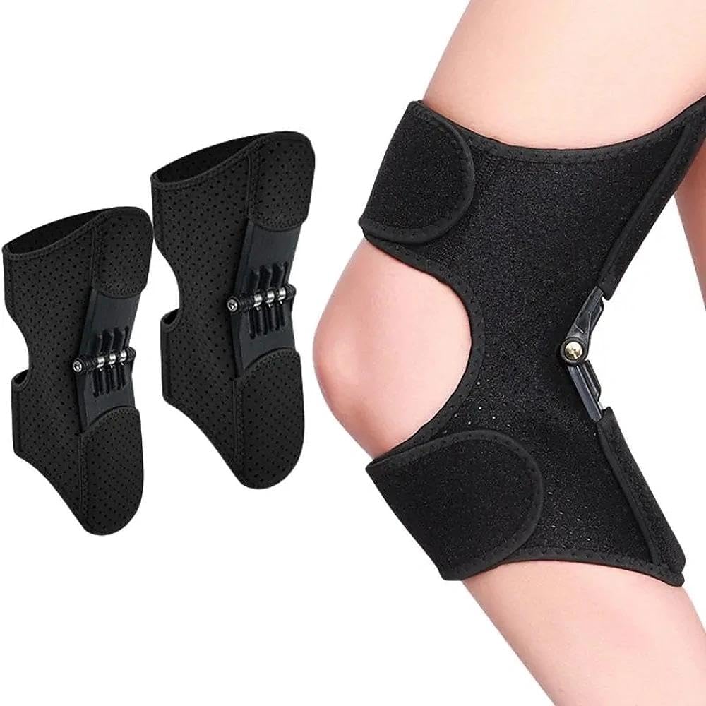Joint Power Support Knee Brace with 4 Springs, Ergonomic Knee Stabilizer Pad, Inspired Lift Brace, Adjustable Knee Stabilizer Pads,Pain Relief (2 Pack)