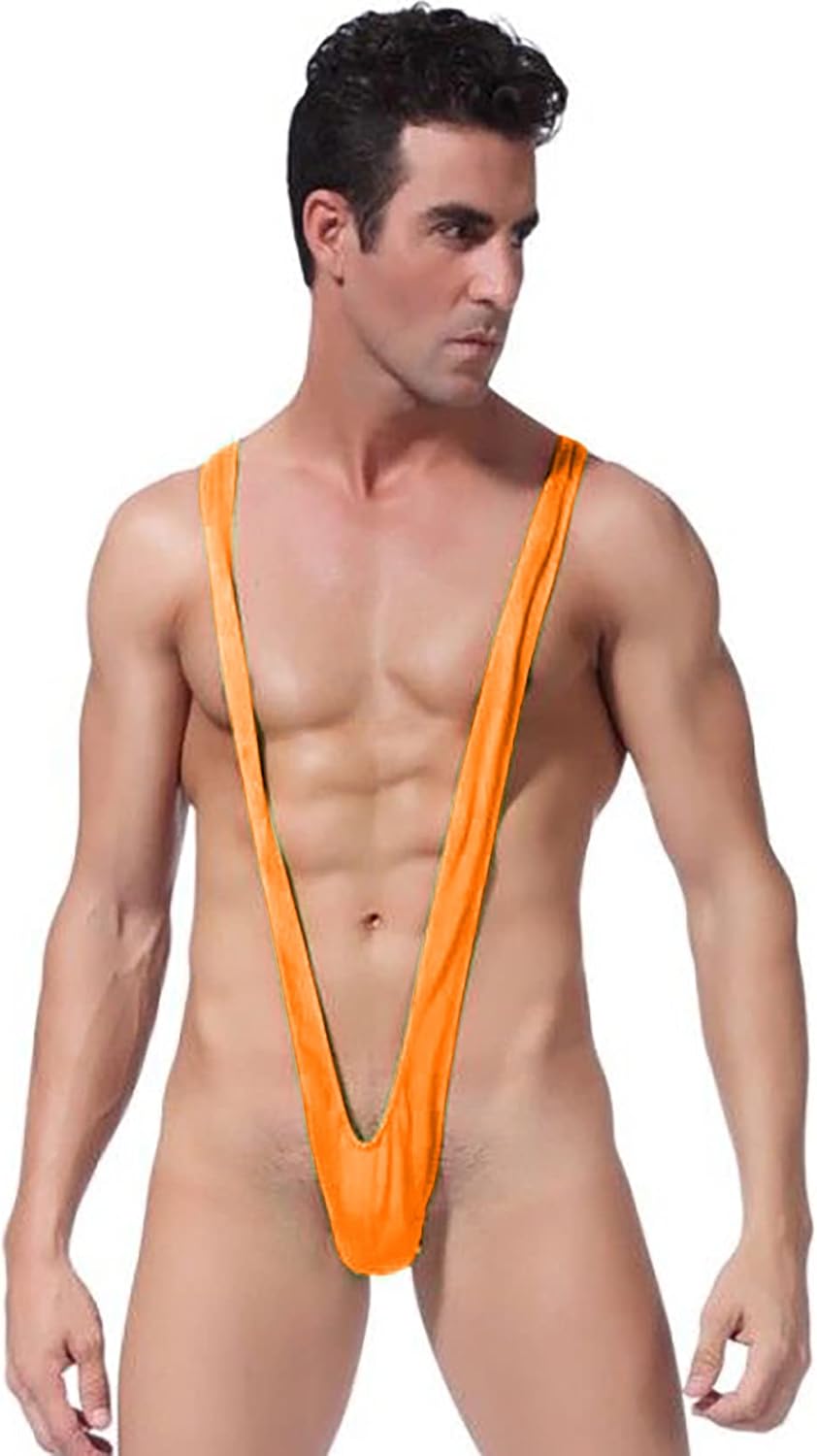 HiSexy Men Mankini Swimsuit V Sling Bathing Suit Sexy Lingerie Singlet Borat Style Bodysuit Halloween Costume