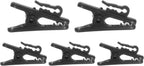 HARFINGTON 5pcs Headphone Wire Clips 0.94" Length Small Headset Cable Clamp Earphone Earplugs Cable Clothing Clip Earpiece Clamp Microphone Cord Hooks for 1.5mm Dia Round Wire, Black