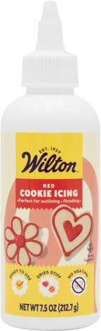 Wilton Cookie Icing, Fast-Drying Squeeze Bottle Icing for Decorating Sugar Cookies & Gingerbread, 7.5 oz., Red, Packaging May Vary