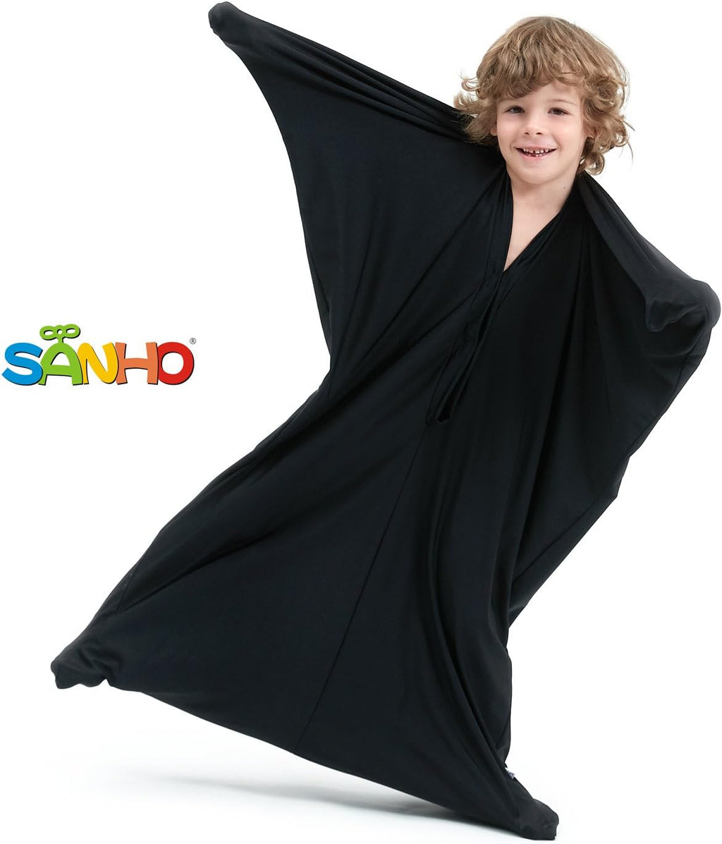 SANHO Sensory Sock Body Sock,Small,Perfect for Children with Sensory Processing Disorder,Updated Version,Black