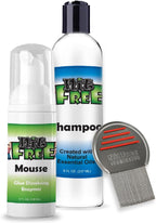 Nit Free Professional Lice Kit - 3 Step Kit Mousse 4oz, Shampoo 8oz Professional Stainless Steel Terminator Comb