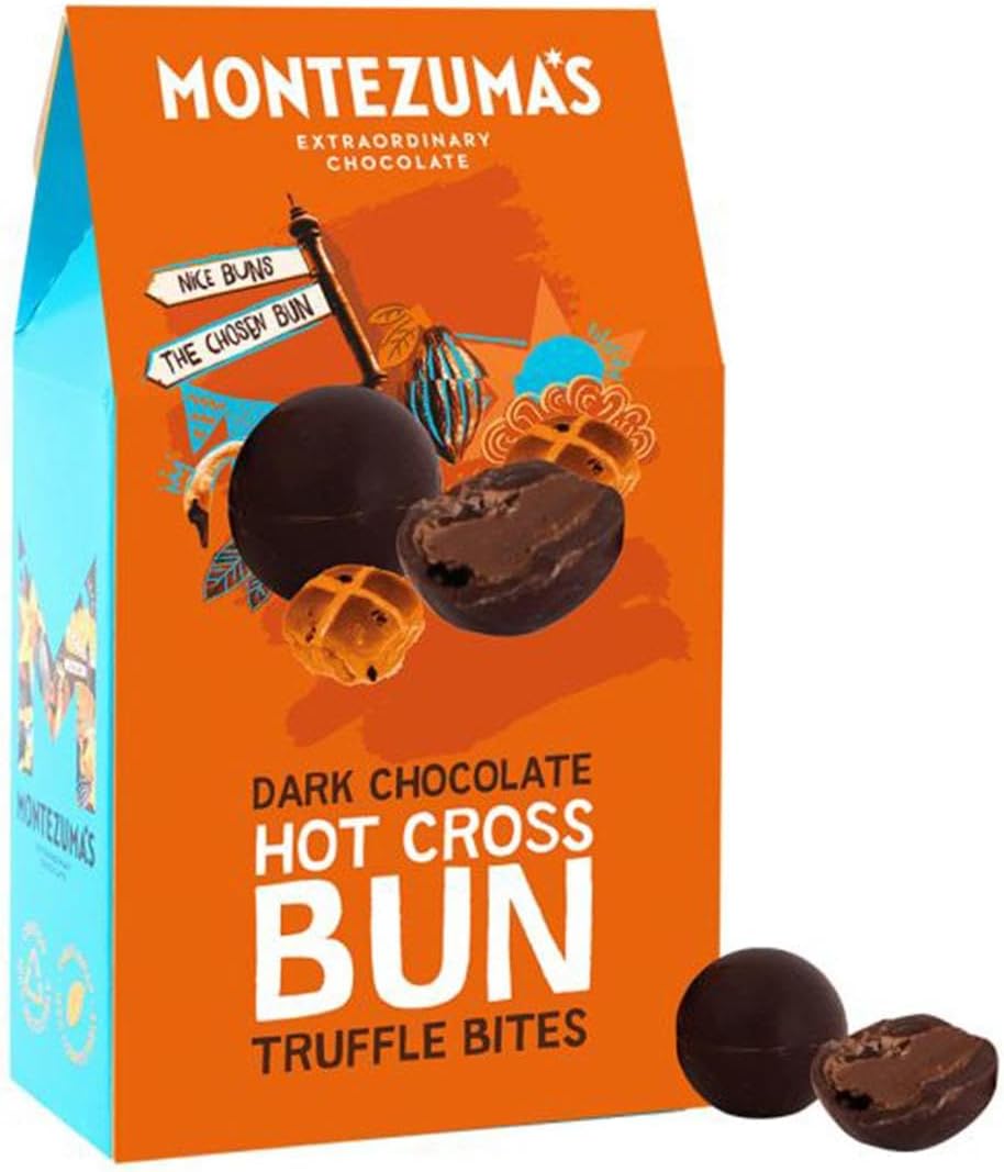 Montezumas Chocolate Natural Hot Cross Bun Truffle Bites Easter 4.23 oz