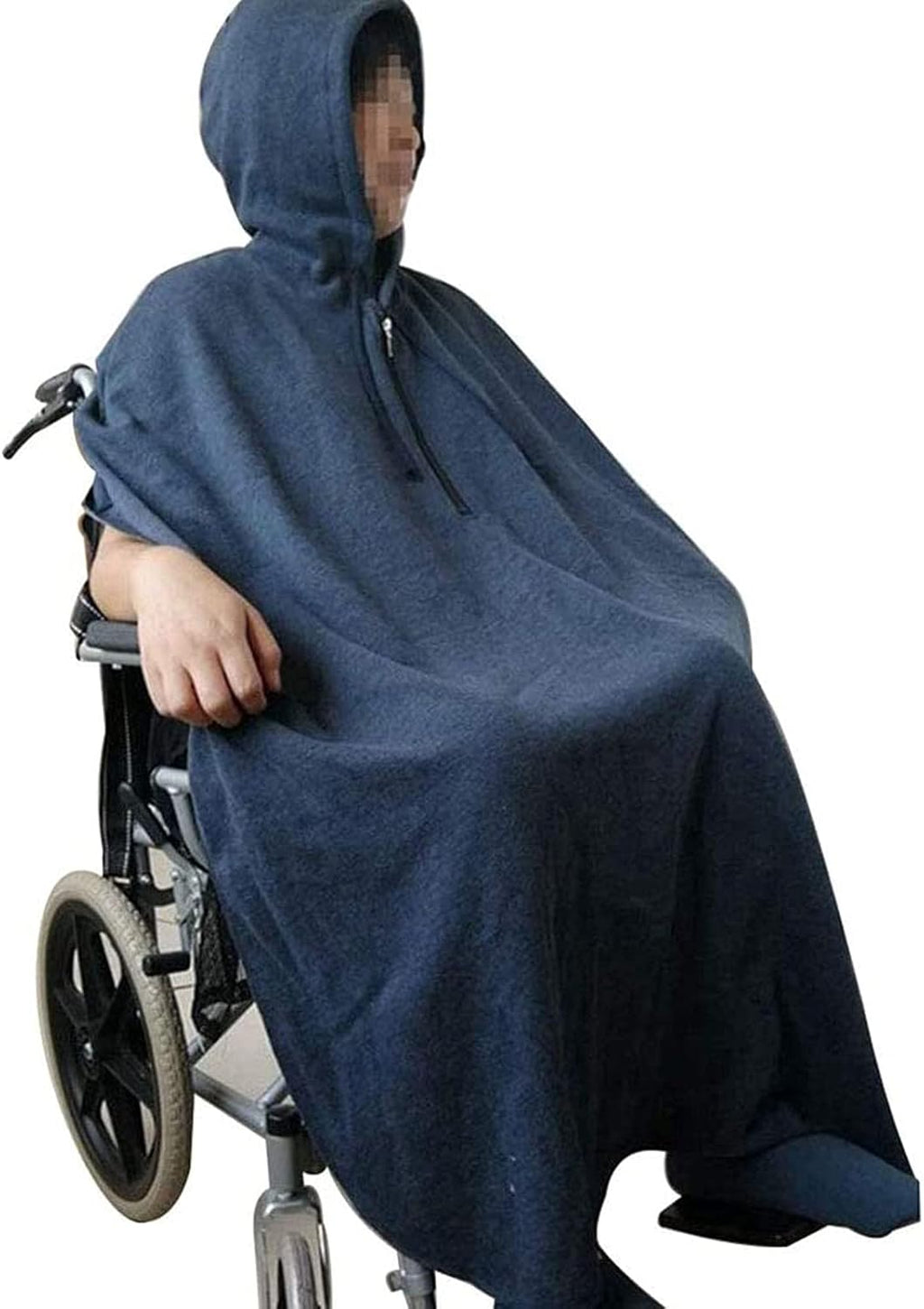 Sleeveless Wheelchair Cloak, Warm Plush Windproof Autumn and Winter Wheelchair Blanket, Universal Size Wheelchair Cloak, Suitable for Men and Women,Blue,Male (Blue Male)