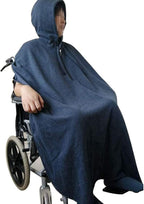 Sleeveless Wheelchair Cloak, Warm Plush Windproof Autumn and Winter Wheelchair Blanket, Universal Size Wheelchair Cloak, Suitable for Men and Women,Blue,Male (Blue Male)