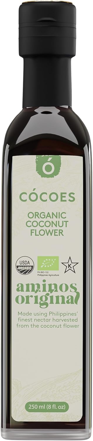 CÓCOES Organic Coconut Aminos – Soy-Free Alternative to Liquid Aminos & Soy Sauce, Made from Organic Coconut Sap, Low Glycemic, Gluten-Free, No Additives