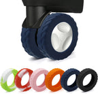 XYOFUN Luggage Compartment Wheel Protection Cover - Upgraded 8-Pack Anti Dust & Scratch Noise Reduction Carry On/Travel Suitcase Wheel Protector - For 2-2.4" wheels - Dark blue