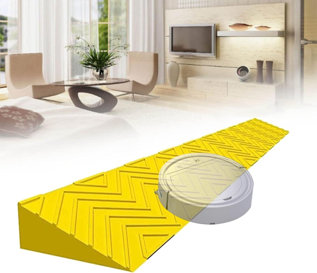 Rise Threshold Ramp, 1-10cm Portable Threshold Ramps, Ramps for Wheelchair Scooter Sweeping Robot, Non-Slip Textured Surface, for Bike, Wheelchair, Cleaning, Robot, Garage, Warehouse (Color : Yellow