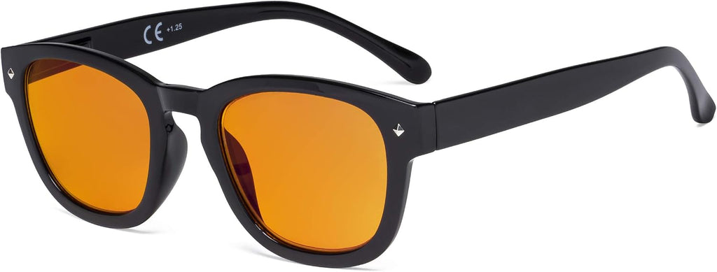 Eyekepper Blue Light Blocking Glasses with Orange Tinted Filter Lens for Sleeping - Anti Blue Ray Computer Eyeglasses - Black