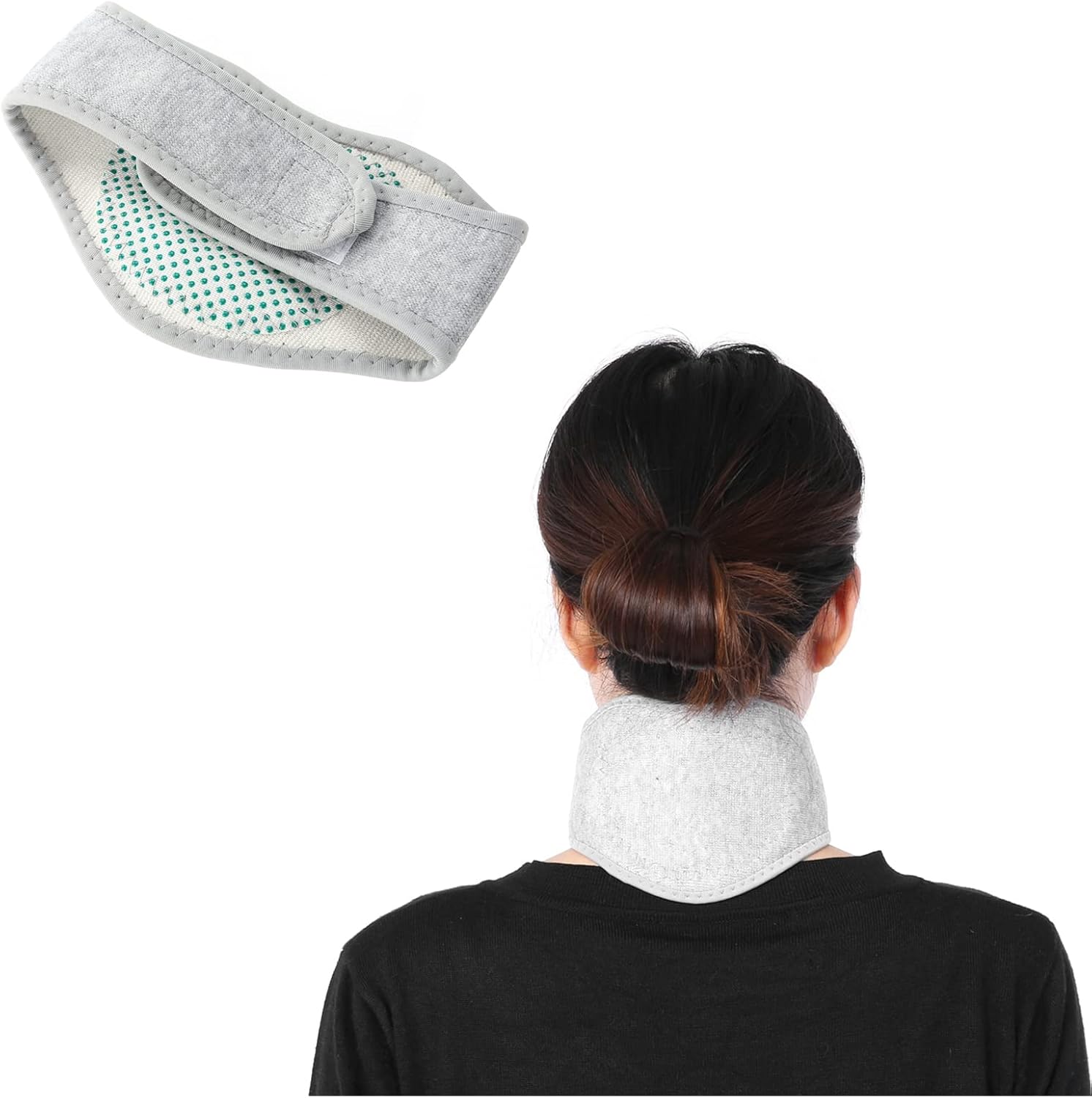Neck Warmer with Tourmaline, Magnetic Health Therapy Self-Heating Deep Heat Infrared Neck Massager Cervical Spine Protection Spontaneous Heating Strap, Washable usable