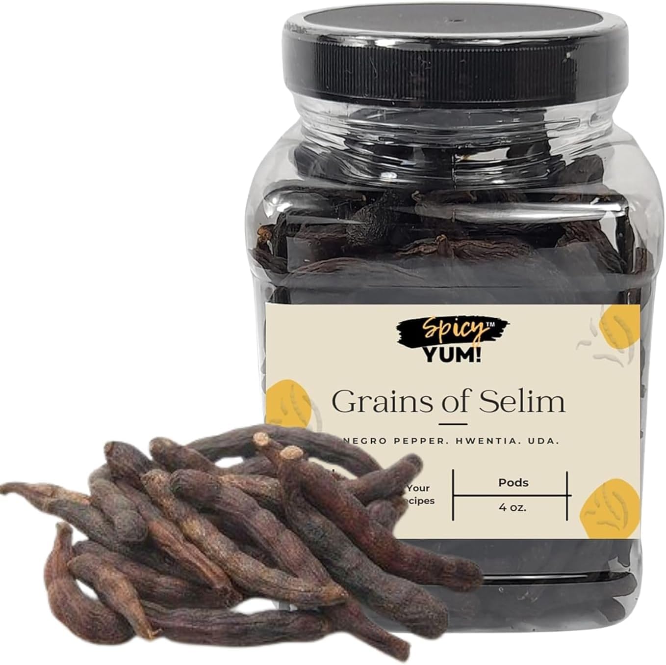 Grains Of Selim - Hwentia, Uda, kimba, Kani, Kili Pepper (Xylopia Aethiopica) (Ground - 2.35 oz.)