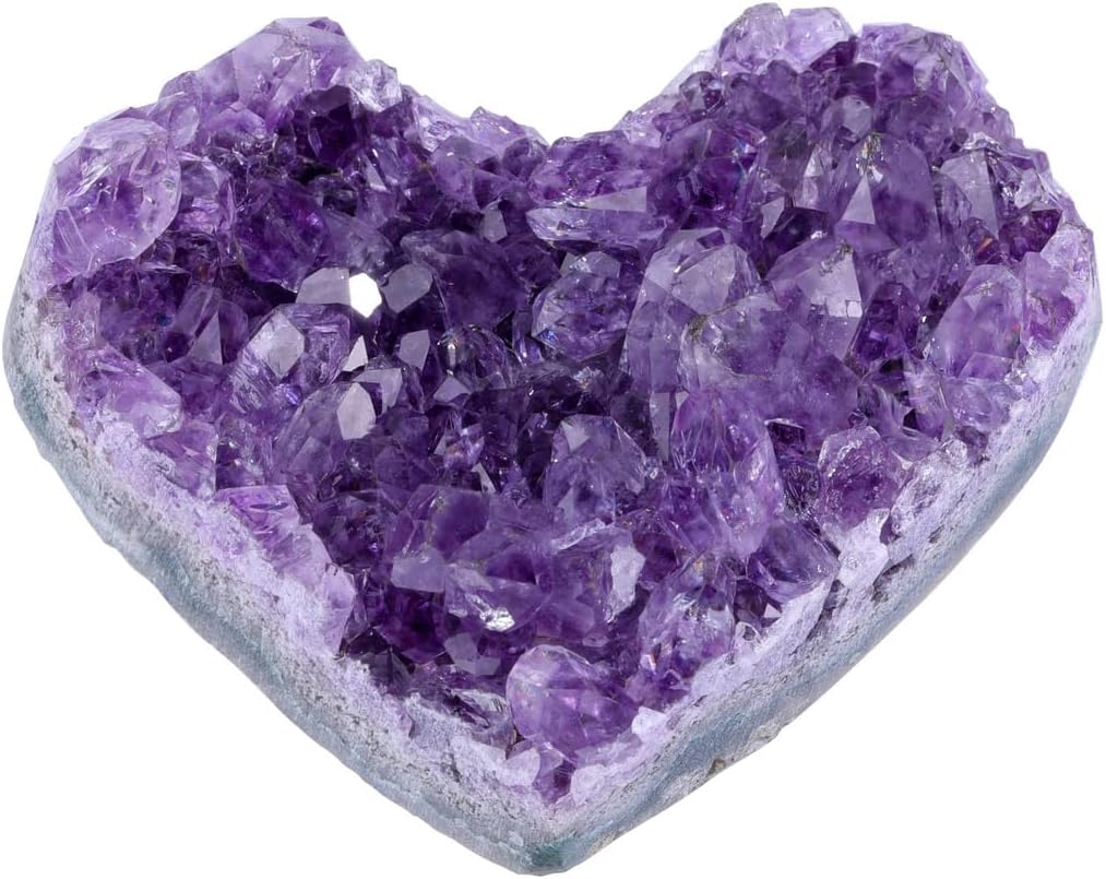 CrystalTears Amethyst Healing Crystal Geode Cluster Heart Amethyst Rock Quartz Crystals Mineral Stones Natural Raw Gemstone Specimen for Reiki Meditation Home Decor Crystal Gifts 1.57”-1.97”