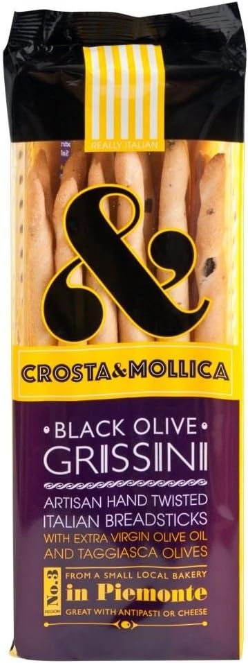 Crosta & Mollica Grissini Black Olive (140g) - Pack of 6