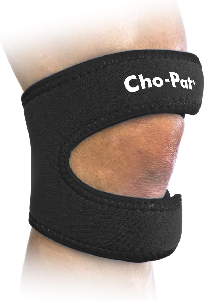 Cho-Pat Dual Action Double-Layer Adjustable Knee Strap, Pain Relief for Chondromalacia, Osgood Schlatter’s, Tendonitis, and Meniscus Tears, Small