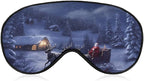 Sleep Mask for Men Women Snow Night Santa And Deer Eye Mask for Sleeping Comfortable Blindfold Eye Cover with Adjustable Strap for Travel Yoga Nap Shift Work