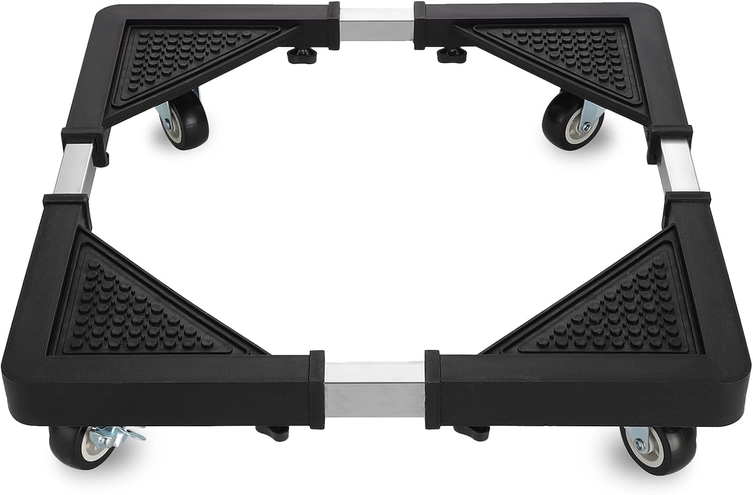 Mini Fridge Stand with 4 Locking Wheels 17.7"-25.6" Adjustable Dolly Washing Machine Stand Base，for Furniture Portable Refrigerator Dryer Stand（Black）