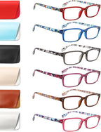 Kerecsen 6-Pack Reading Glasses Blue Light Blocking,Spring Hinge Readers for Men Women,Computer Eyeglasses