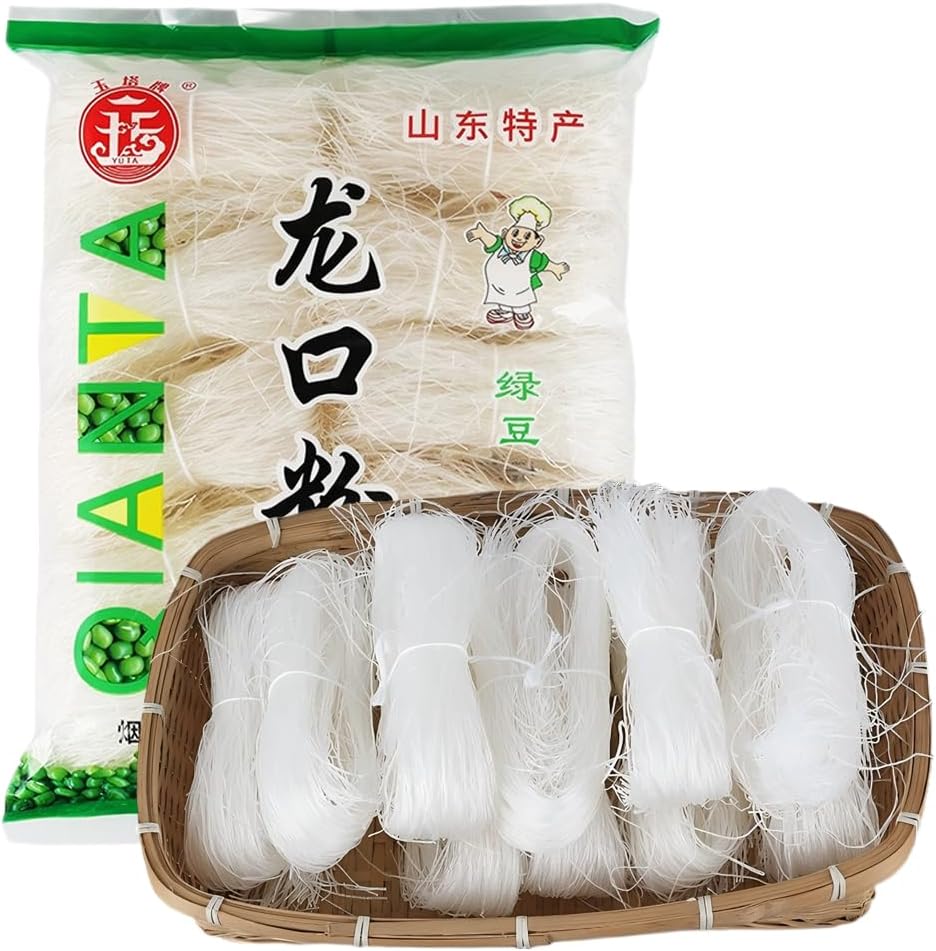 17.6oz Authentic Longkou Glass Noodles,Mung Bean Vermicelli from China,Quick Cook (3 Minutes), Perfect for Stir Fry, Soup, Salad or Hot Pot