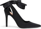 Fashare Womens High Heels Bow Tie Back Sexy Stiletto Ankle Strap Wedding Dress Pumps Shoes