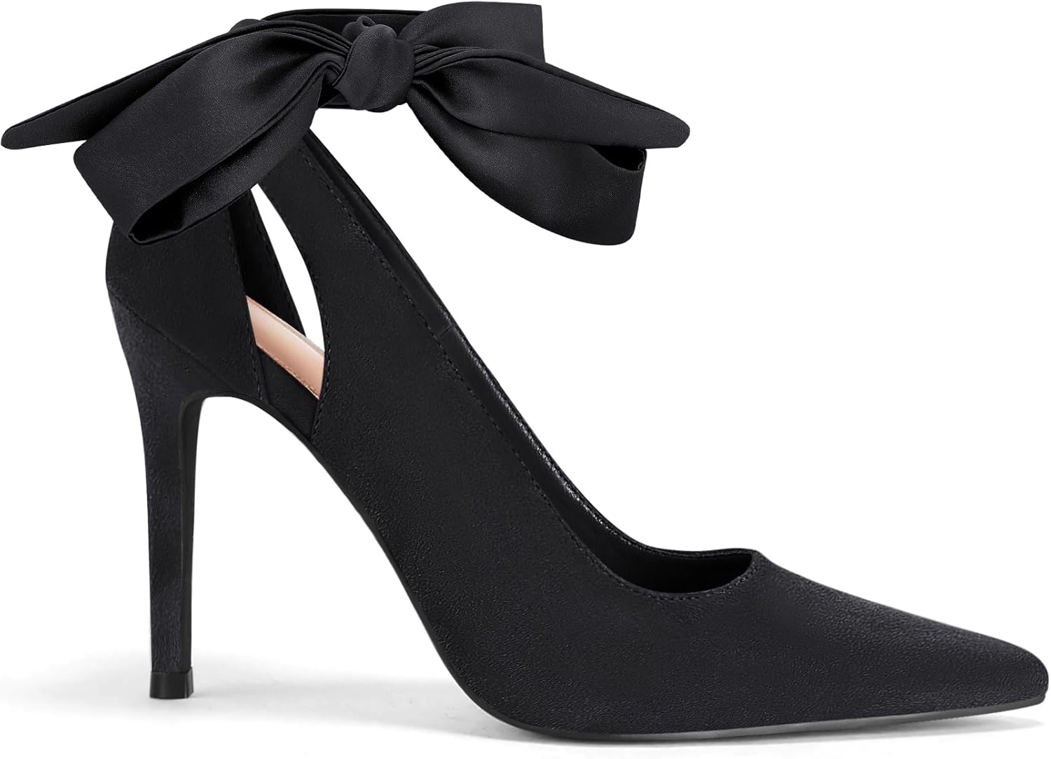 Fashare Womens High Heels Bow Tie Back Sexy Stiletto Ankle Strap Wedding Dress Pumps Shoes