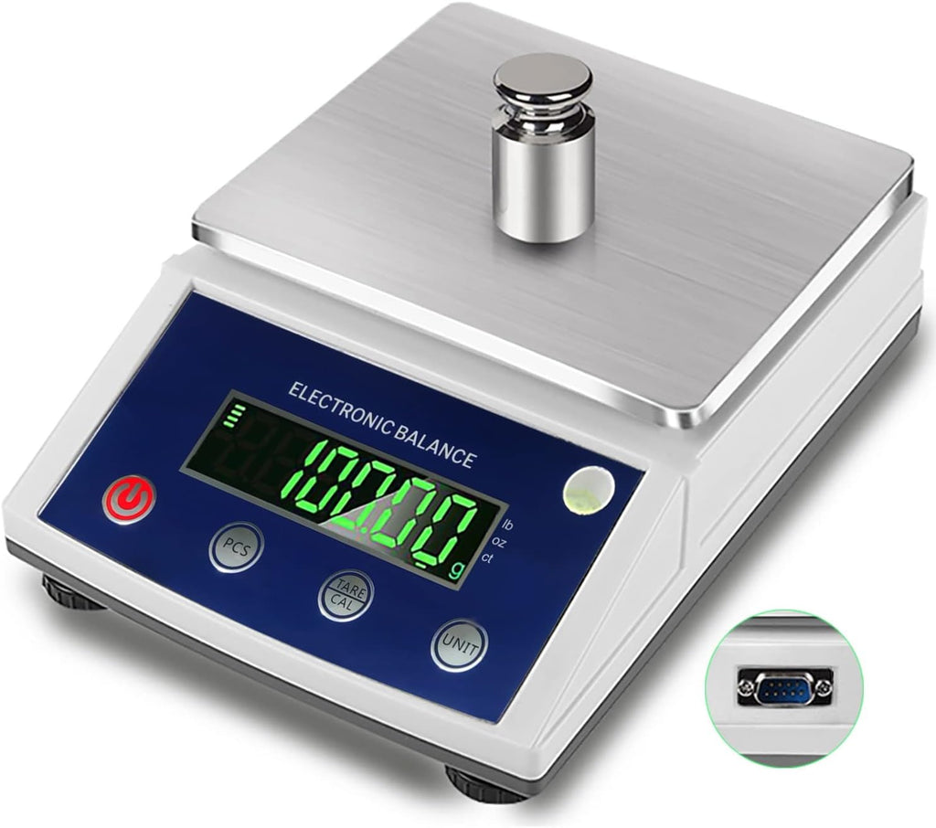 Hochice High Precision Lab Gram Counting Scale Scientific Analytical Laboratory Balance Digital Electronic Scale Jewelry Scales 1000gx0.01g Accurate with RS232 Port