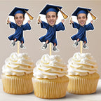Personalized Graduation Cupcake Toppers 2026, face Cupcake Toppers, Graduation decorations