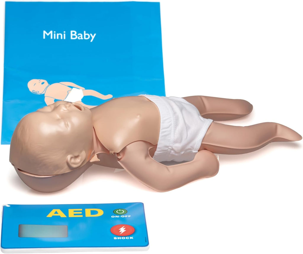 Laerdal Mini Baby Global Set - Inflatable CPR Manikin with Compression Clicker and Basic AED Trainer