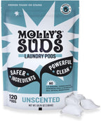 Molly's Suds Laundry Detergent Pods | Clean Detergent for Sensitive Skin | Ultra Concentrated and Stain Fighting | Unscented - 120 Count (Value Pack)