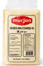 Murjan Coarse Semolina #3, 2 lb (908 g) – Premium Durum Wheat Semolina Flour, Coarse Grind, Vacuum Sealed for Freshness, Product of Turkey, Perfect for Pasta, Couscous & Baking