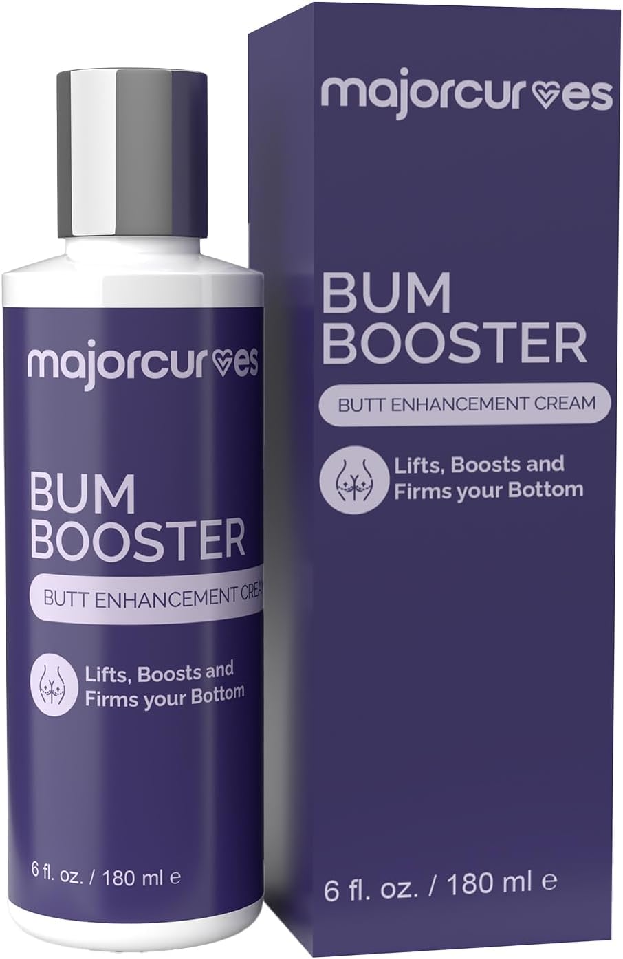 Bum Booster Cream – Butt Enhancement Cream for Women – Natural Booty Lift & Firming with LipidMaxx, Wild Yam & Aloe – Bigger, Rounder Bum in 2 Weeks – 6 oz