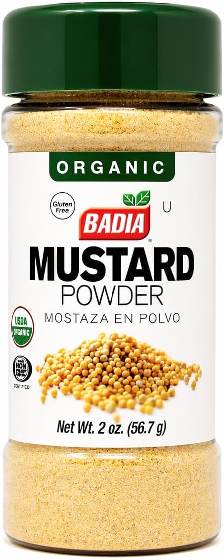 Badia Organic Ground Mustard, 2 oz – Organic Ground Yellow Mustard Seeds Powder, Bold Flavor, Kosher