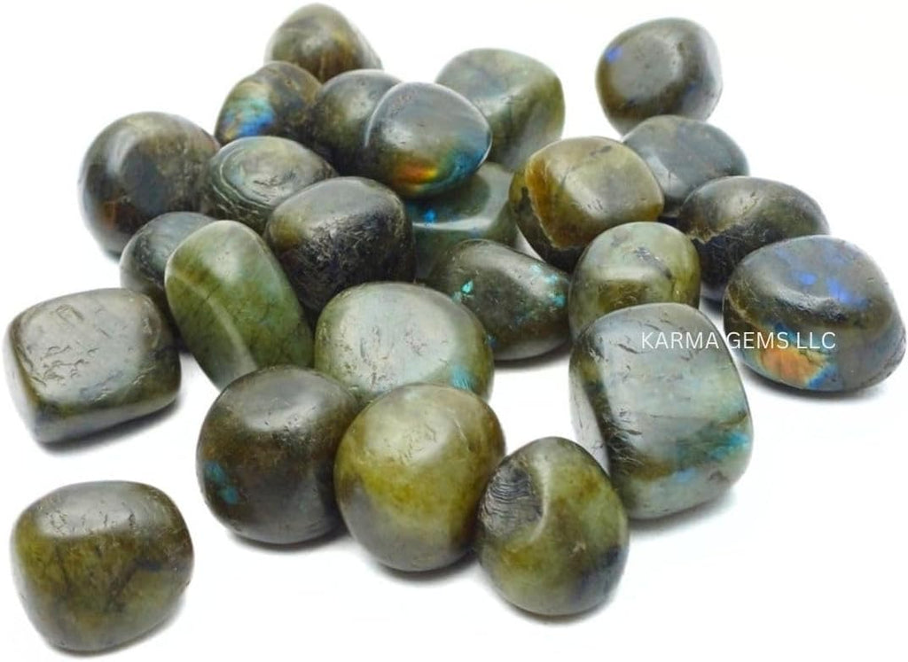 1lb Labradorite Tumbled Stones - Polished Stones for Positive Energy - Crystal Kit for Fresh Mind & Restful Sleep - Healing Stone for Chakra Balancing-ideal for Gift & Home Decor (15-25 Mm)