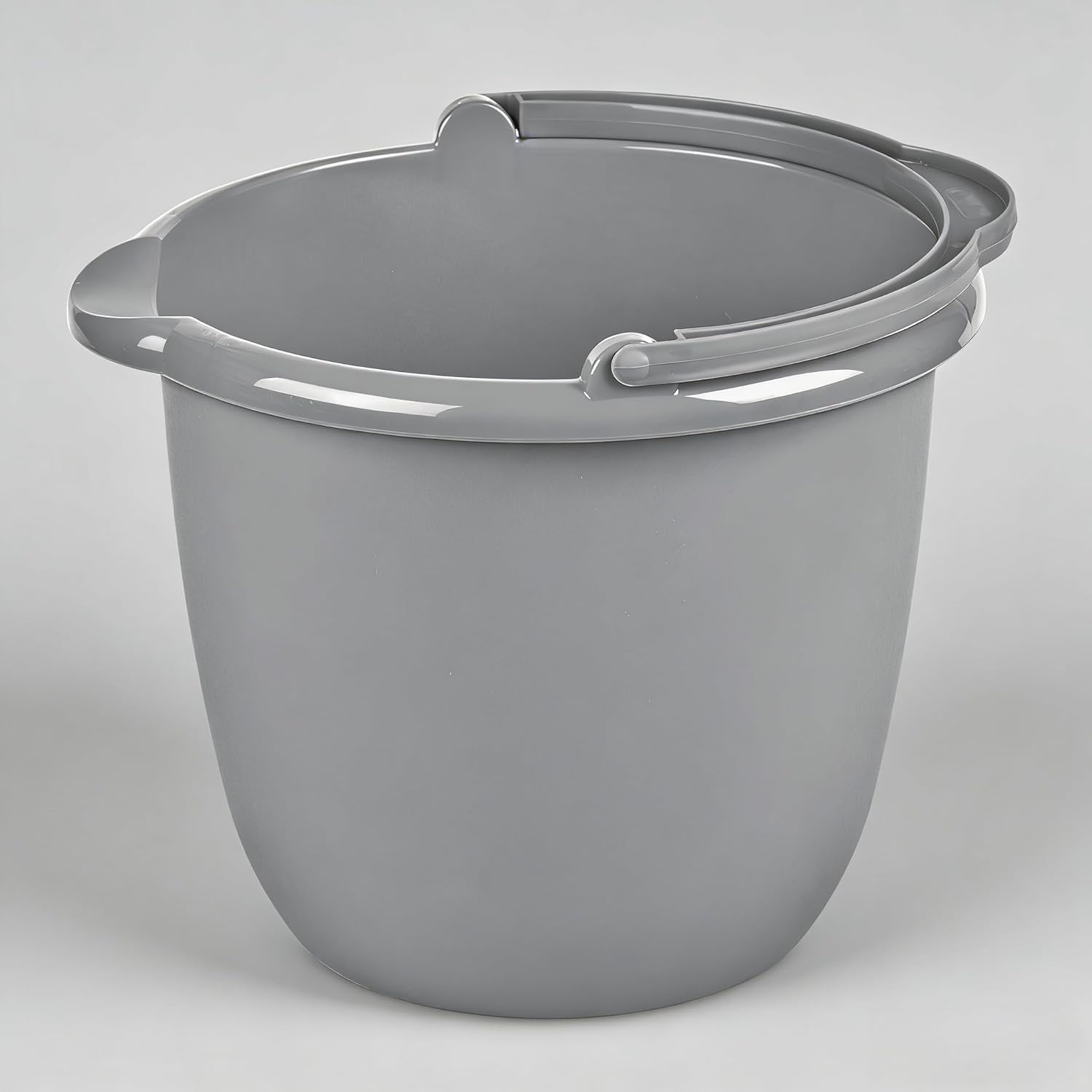10 Qt. Spout Pail Classic Titanium,Gray Plastic Bucket with Pour Spout and Handle for Cleaning, Mopping, Gardening