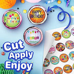 30 x Edible Cupcake Toppers Themed of Happy Birthday Collection of Edible Cake Decorations | Uncut Edible on Wafer Sheet