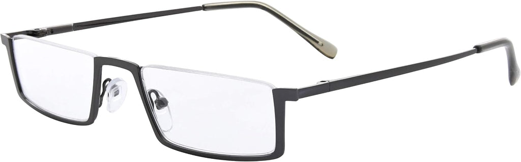 Eyekepper Quality Spring Hinges Half-Rim Reading Glasses Gunmetal +1.25