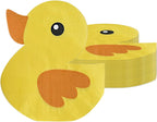 100 Pcs of Cute Yellow Rubber Duck Party Napkins Cute Duckie Themed Napkins Rubber Duck Party Supplies for Baby Shower Gender Reveal Kids Birthday One Lucky Duck Birthday Decorations