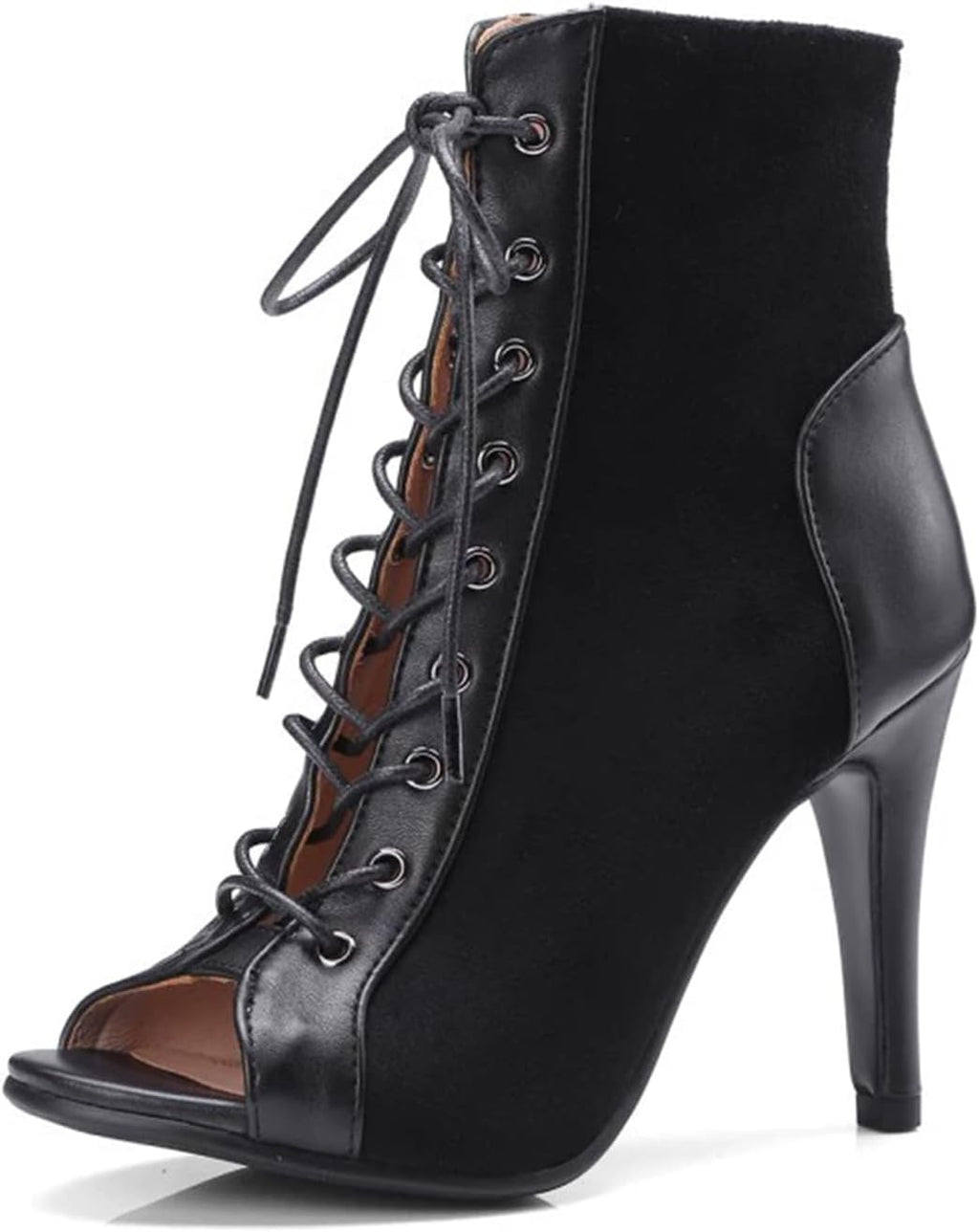 UTIKLIOU Women's Mesh Sandals Peep Toe High Top Sandals Lace Up Summer Boots Buckle Strap Party Sexy Pump Shoes Open toe