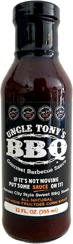 Uncle Tony’s BBQ Sauce – 2024 World Champion Barbecue Sauce – Sweet & Smoky Kansas City Style – All-Natural, Award-Winning Flavor – 12 oz