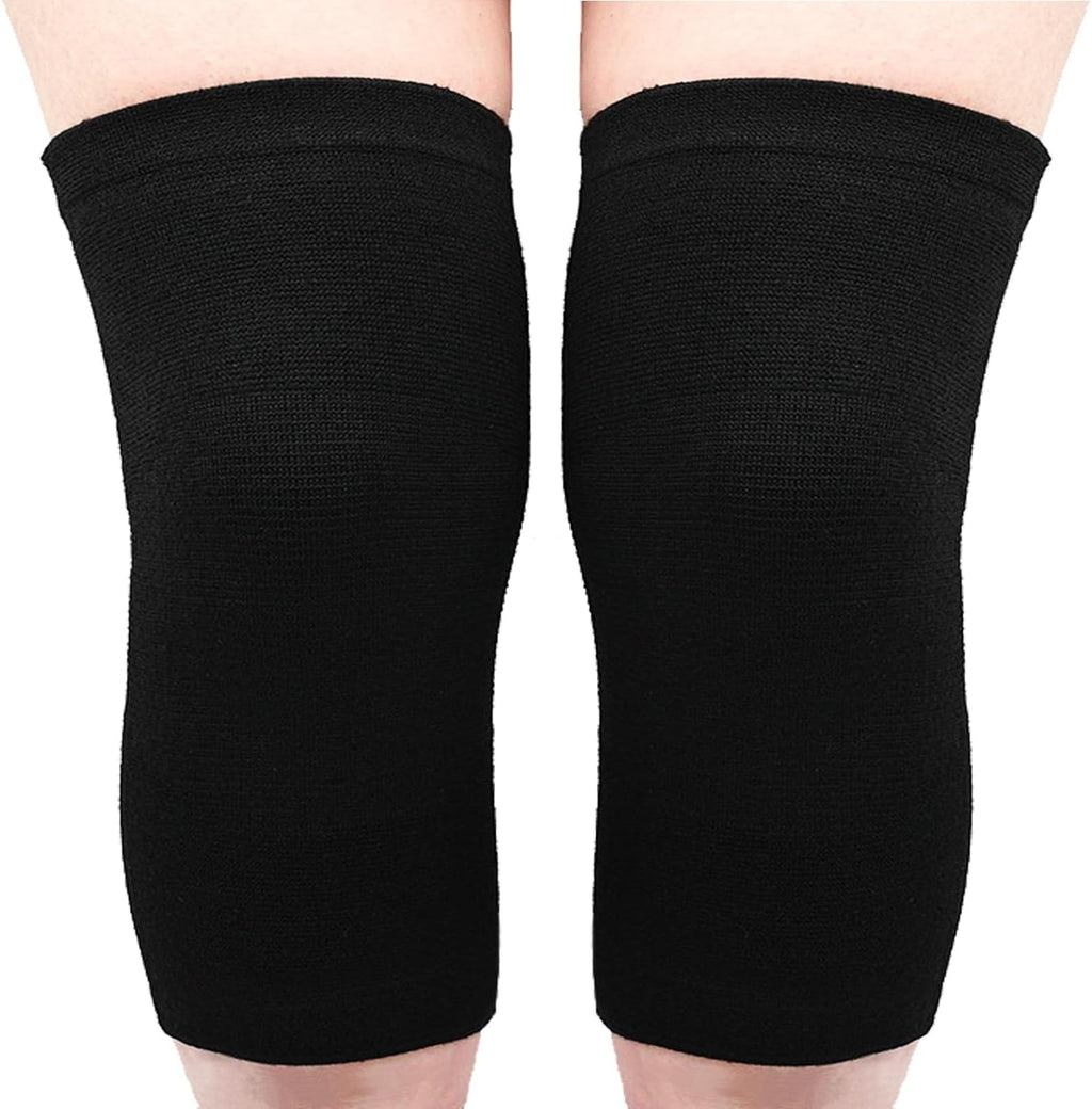 2 Pack Knee Brace, Sport Knee Pad, Knee Support Compression Sleeve, Running Knee Protector for Knee Pain Knee Band Men Women Stabilizer Wraps (Black, Large)