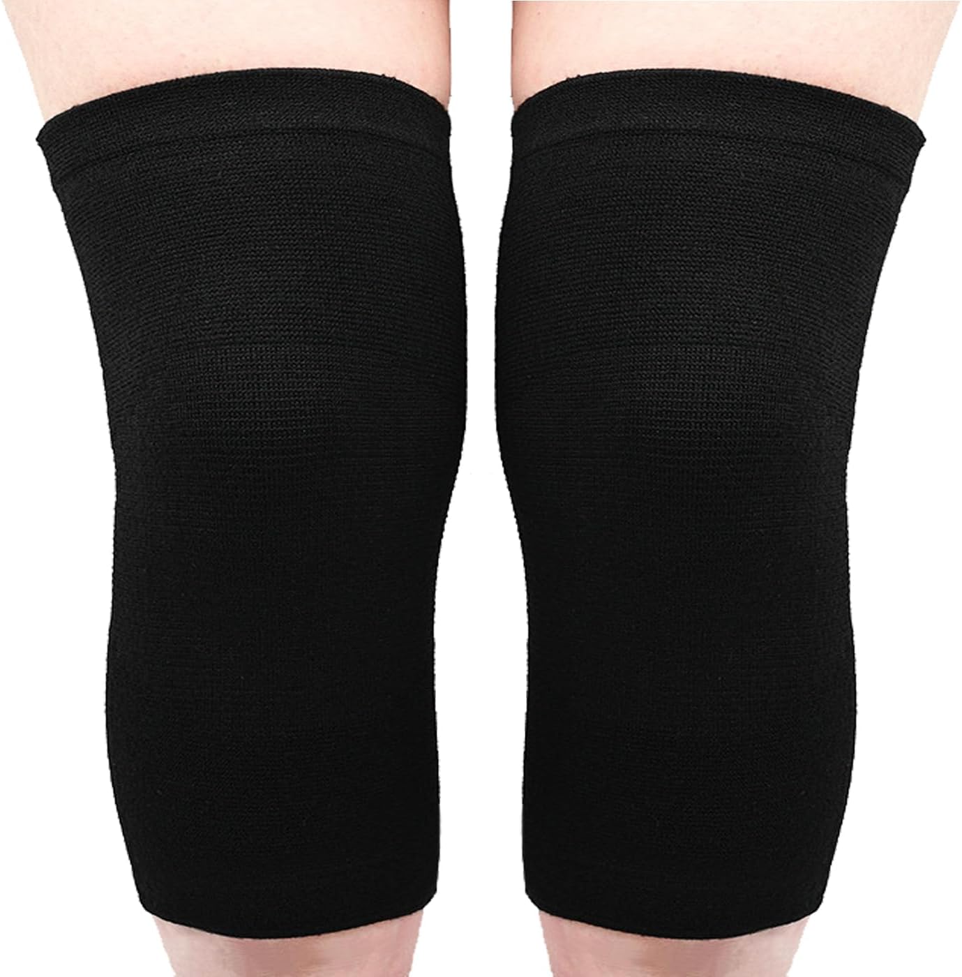 2 Pack Knee Brace, Sport Knee Pad, Knee Support Compression Sleeve, Running Knee Protector for Knee Pain Knee Band Men Women Stabilizer Wraps (Black, Large)